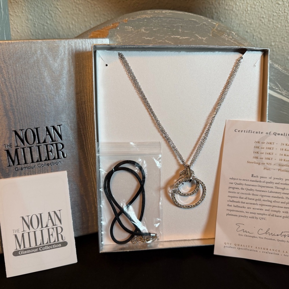 Nolan Miller Silver Necklace with Elegant Pendant - Picture 2 of 4